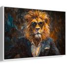Quadro Leão Elegante no Crepúsculo Urbano