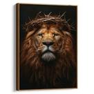 Quadro Leão Majestoso com Coroa de Espinhos