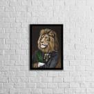 Quadro Leão Nobre 45x34cm - com vidro