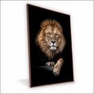 Quadro Leão Soberano Vinil Com Vidro