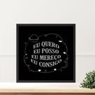 Quadro Lei Atração Eu Quero Eu Posso - 33x33cm - com vidro