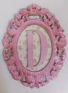 Quadro Letra D em Mdf Rosa