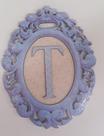 Quadro Letra T em Mdf Azul