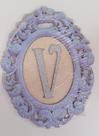 Quadro Letra V em Mdf Azul