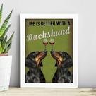 Quadro Life Is Better With a Dachshund 33x24cm - com vidro Quadro Life Is Better With a Dachshund 33x24cm - com vidro