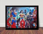 Quadro Liga Da Justiça Arte De Alex Ross Poster Moldurado
