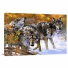 Quadro Lobos Paisagem decorativo Tela em Tecido