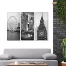 Quadro londres big ben, tower bridge e london eye