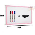 Quadro Lousa Branco UV Soft Colors 40X30 Moldura Rosa Stalo