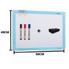 Quadro Lousa Branco UV Soft Colors 60X40 Moldura Azul Stalo