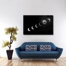 Quadro Lua decorativo Preto e Branco com Tela em Tecido
