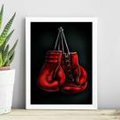 Quadro Luva De Boxe Vermelha 24x18cm Quadro Luva De Boxe Vermelha 24x18cm