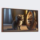 Quadro Luxo Canvas com Moldura Reflexo De Leão 93x63cm Quadro Luxo Canvas com Moldura Reflexo De Leão 93x63cm
