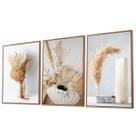 Quadro Luxo Trio Capim Dourado Canvas com Moldura 129x53cm Quadro Luxo Trio Capim Dourado Canvas com Moldura 129x53cm