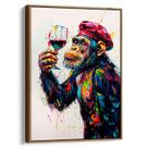 Quadro Macaco Somemelier em Pintura