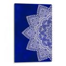 Quadro Mandala - Flor Azul em Contraste Vibrante