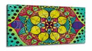 Quadro Mandala Para Sala Quarto Hall Colorido em Tecido Canvas 130x60