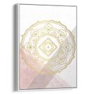 Quadro Mandala - Reflexos Dourados sobre o Rosa Quadro Mandala - Reflexos Dourados sobre o Rosa