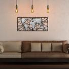 Quadro Mapa com Detalhe em Acrílico Prata Premium MDF 100x50cm