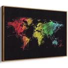 Quadro Mapa Mundi das Sombras Cromáticas Luminosas