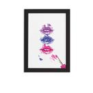 Quadro Maquiagem Bocas Trio Moldura Preta 33x43cm