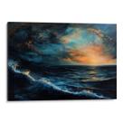 Quadro Mar - Pintura da Aurora em Tempestade Sombria