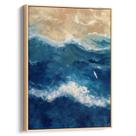 Quadro Mar - Pintura do Crepúsculo em Fúria Oceânica