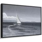 Quadro Mar Preto e Branco da Navegação Solitária