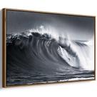 Quadro Mar Preto e Branco das Ondas Revoltas