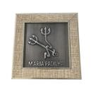 Quadro Maria Padilha Madeira Carvalho e Metal 12 x 12 cm
