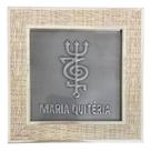 Quadro Maria Quitéria Madeira Carvalho e Metal 13 x13 cm Quadro Maria Quitéria Madeira Carvalho e Metal 13 x13 cm