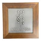 Quadro Maria Quitéria Madeira Imbuia e Metal 18 x18 cm