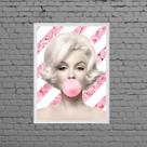 Quadro Marilyn Bubble Gum Floral 24x18cm