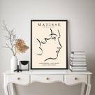 Quadro Matisse Perfil Mulher - Bege 33x24cm