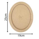 Quadro Mdf Oval Moldura Laser C/ Fundo - 25cm X 19cm