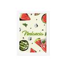 Quadro Melancia Decorativo Frutas Moldura Branca 22x32cm