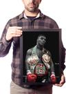 Quadro Mike Tyson Boxe Foto Cinturões Pôster Luta