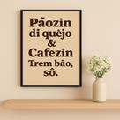 Quadro Mineirês - Pãozin De Quejo 33x24cm Mold Preta Vidro