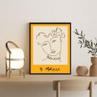 Quadro Minimalista Amarelo MulherMatisse 45x34cm