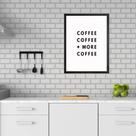 Quadro Minimalista Café - More Coffee 45x34cm - com vidro