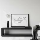 Quadro Minimalista Rio de Janeiro 33x24cm Mold Preta Vidro