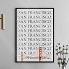 Quadro Minimalista San Francisco - Golden Gate 33x24cm - com vidro
