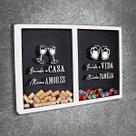 Quadro Misto para Rolhas e Tampinhas - Brindo a casa... - Quadro Novo