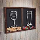 Quadro Misto para Rolhas e Tampinhas - Copo e Taça 1 - Quadro Novo