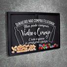 Quadro Misto para Rolhas e Tampinhas - Dinheiro não compra... - Quadro Novo