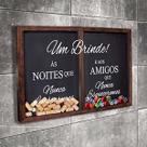 Quadro Misto para Rolhas e Tampinhas - Um brinde... - Quadro Novo Quadro Misto para Rolhas e Tampinhas - Um brinde... - Quadro Novo