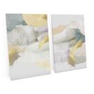 Quadro Moderno Abstrato Branco e Dourado Kit 2 Telas 90X60 Cm Para Sala Quarto Escritório Hall - Bimper