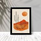 Quadro Moderno Abstrato Deserto 33x24cm - com vidro