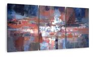 Quadro Moderno Abstrato Para Sala Escritórios Azul Vermelho