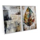 Quadro Moderno Abstrato Pinceladas Em Cinza Par Folha Seca - Bimper Quadros
